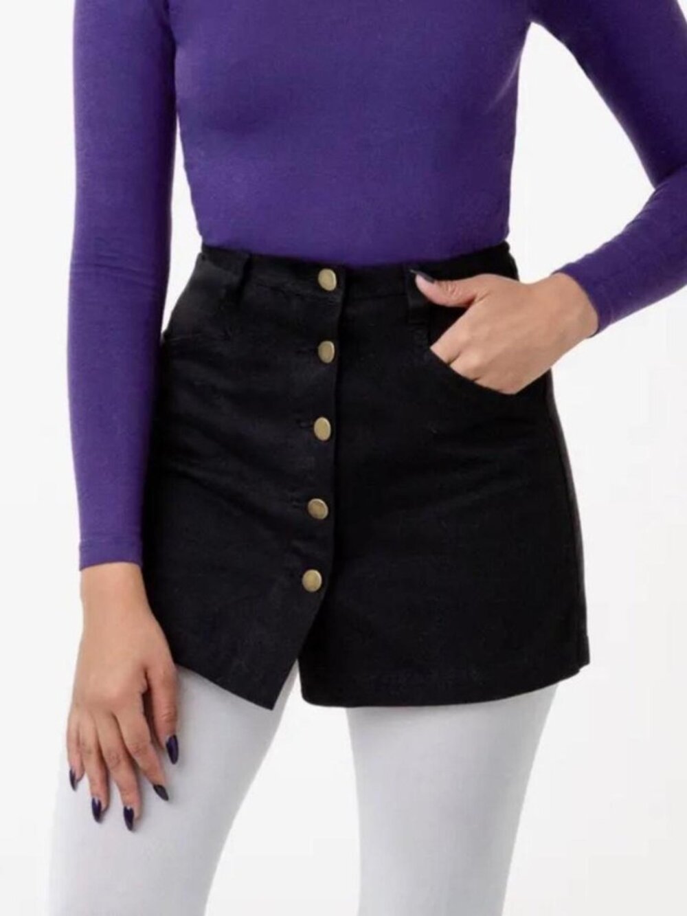 like new Los Angeles apparel cotton twill button front skort